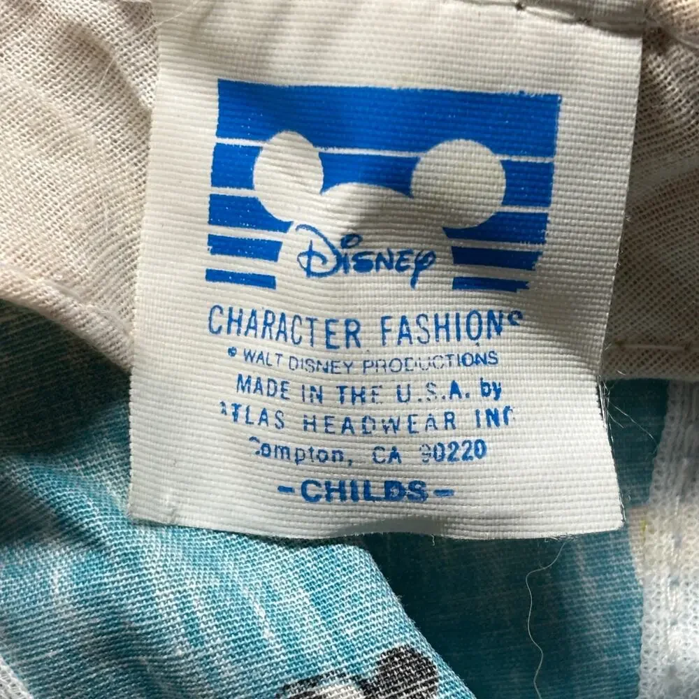 Vintage Disney Mickey Mouse Hat Cap Kids One Size All Over Print USA Made